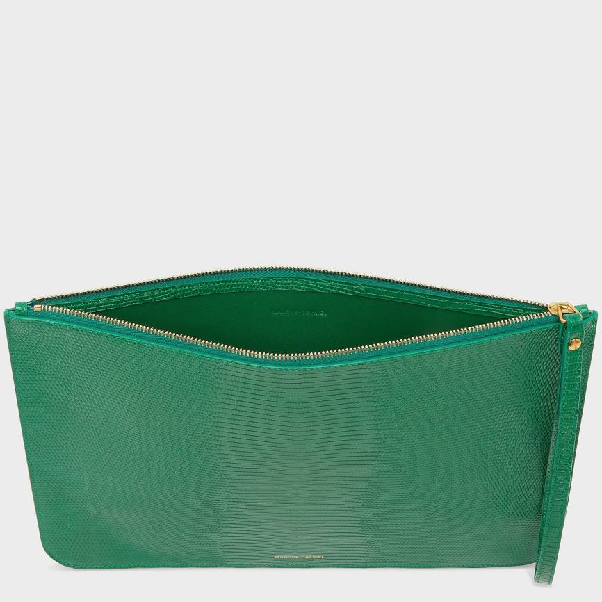 Women's Mansur Gavriel Large Zip Pouch Purses Green | AU 2916SD